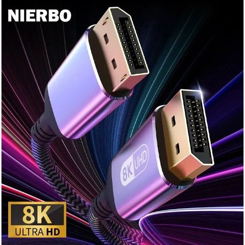 Câble DisplayPort 8K DP 1.4 - 8K @ 60Hz, 4K @ 144Hz HDR 3D - 1M