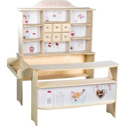 Jouet D'imitation - Roba - Marchande En Bois Café & Shop - Beige - Mixte - 3 Ans+