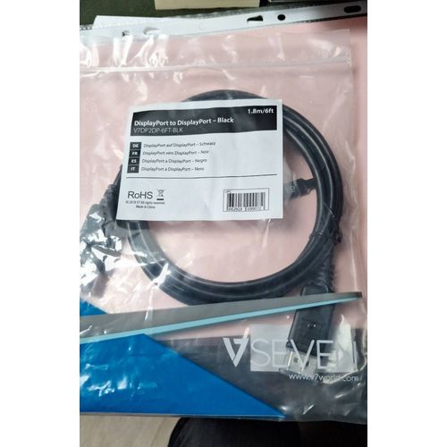 Displayport to Displayport 1,80 m noir