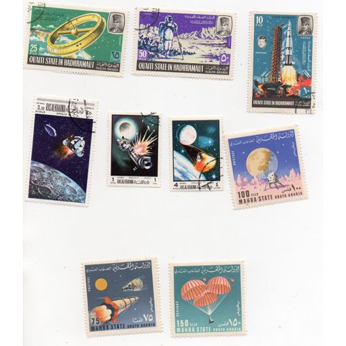 Divers Pays- Lot De 6 Timbres Oblitérés Et 1 Timbre Neuf- Espace