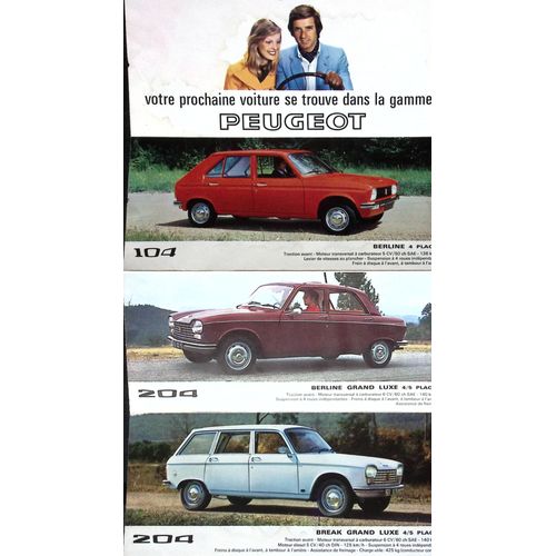 Dépliant Publicitaire - Années 70 - Peugeot