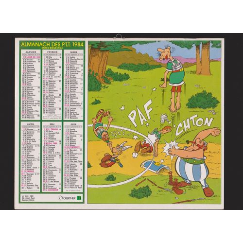 Calendrier Astérix, 1984 -Almanach Des P.T.T. - René Goscinny Et Albert Uderzo