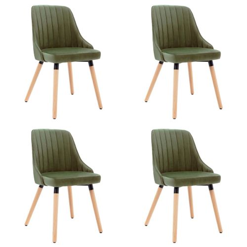 Vidaxl Chaises De Salle À Manger 4 Pcs Vert Clair Velours