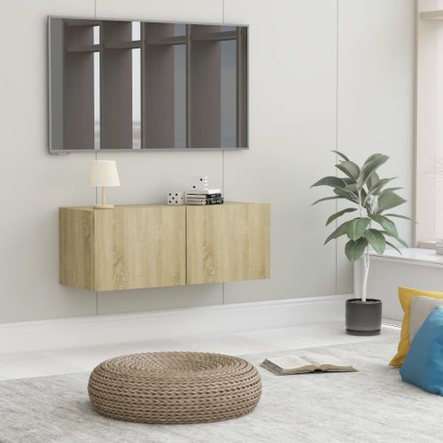 Vidaxl Meuble Tv Chêne Sonoma 80x30x30 Cm Bois D’Ingénierie
