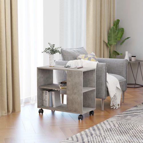Vidaxl Table D'appoint Gris Béton 70x35x55 Cm Bois D'ingénierie