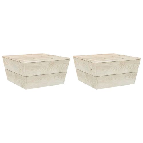 Vidaxl Tables De Jardin 2 Pcs 60x60x30 Cm Bois D'épicéa Imprégné