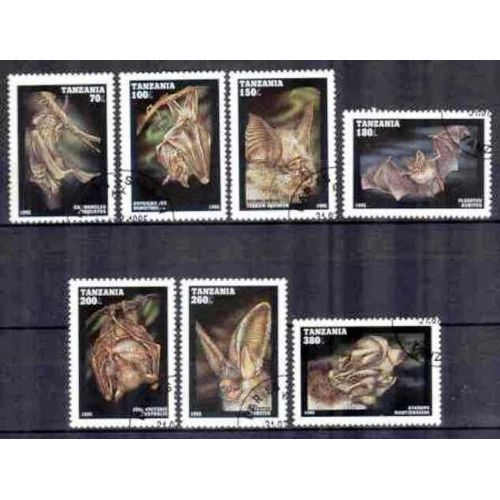 Animaux Chauves-Souris Tanzanie Série Compléte (17) De 7 Timbres Oblitérés