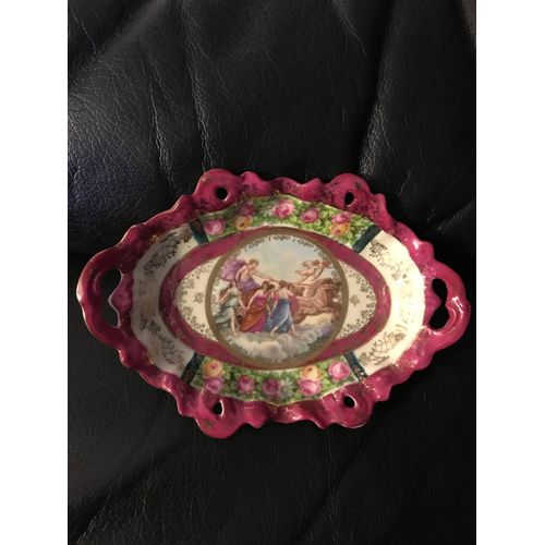 Rare Petit Vide Poche En Porcelaine (Vers 1890) "Es Prov Saxe" De Suhl, Prussie (Maintenant Allemagne) 18*11cm