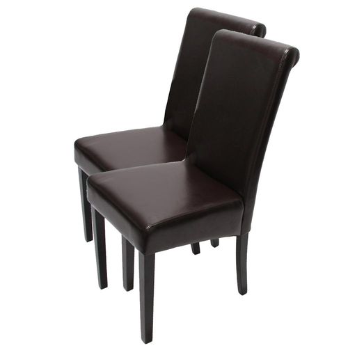 Lot De 2 Chaises De Séjour Novara Ii, Cuir   Brun/Pieds Foncés