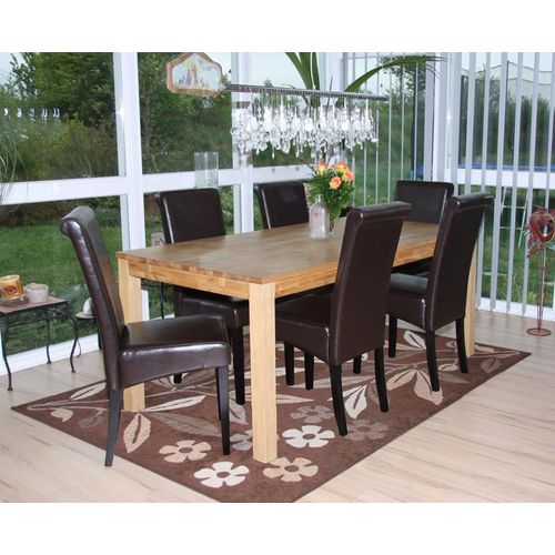 Lot De 6 Chaises De Séjour Novara Ii, Cuir   Brun/Pieds Foncés