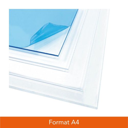 Plexiglass Plaque Transparente A4 21 x 30 cm - Epaisseur 2 mm - Verre Acrylique - Feuille PVC Transparente - Panneau Protection Plastique