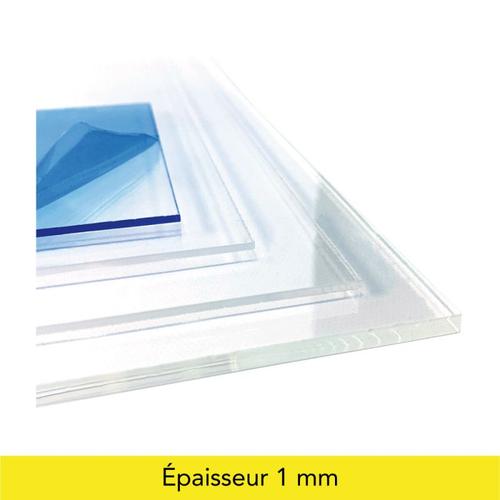 Plaque Plexigglas 1 mm. Feuille de verre acrylique. Plexigglas transparent.  Verre synthétique. Plaque PMMA XT. Plexigglas extrudé - 30 x 100 cm (300 x  1000 mm)