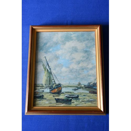 Peinture Sur Toile Reproduisant Une Marine DEugène Boudin