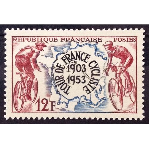 Tour De France Cycliste - Cinquantenaire 12f (Impeccable N° 955) Neuf** Luxe (= Sans Trace De Charnière) - France Année 1953 - Brn83 - N30407