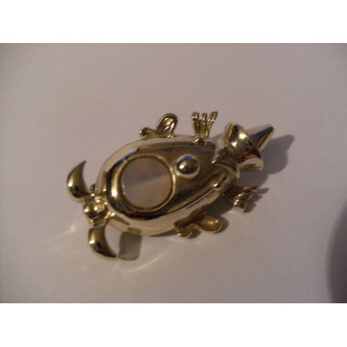 Broche Métal Fantaisie : Tete De Clown -Metal Doré -