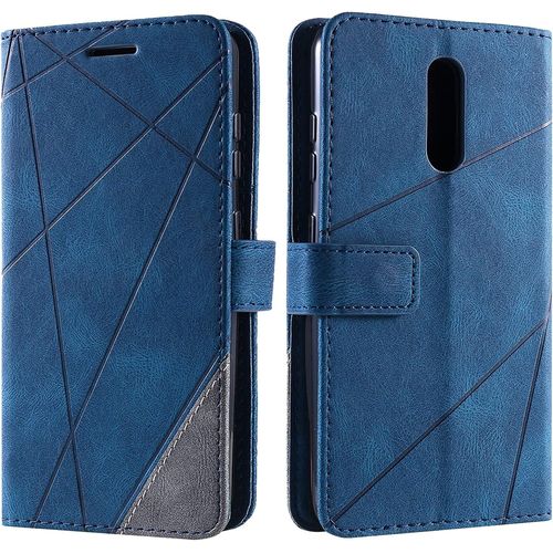 Coque Pour Nokia 3.2, Rabat Portefeuille De Protection Cuir Pu Etui, Slim Silicone Tpu Bumper Magnetique Housse, Flip Porte Cartes Avec Fonction Support Cover Antichoc Case (Bleu)