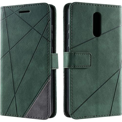 Coque Pour Nokia 3.2, Rabat Portefeuille De Protection Cuir Pu Etui, Slim Silicone Tpu Bumper Magnetique Housse, Flip Porte Cartes Avec Fonction Support Cover Antichoc Case (Vert)