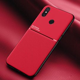 Coque Pour Xiaomi Mi Mix 3, Texture Antiderapante Et Antichoc Housse, [Cuir Pu Doux Pour La Peau] [Tpu Ultra-Mince] Etui Pour Xiaomi Mi Mix 3-Rouge