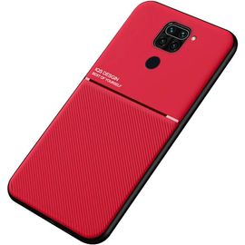 Coque Housse Etui Plaque De Metal Integree Pour Xiaomi Redmi 10x 4g/Xiaomi Redmi Note 9 - Rouge