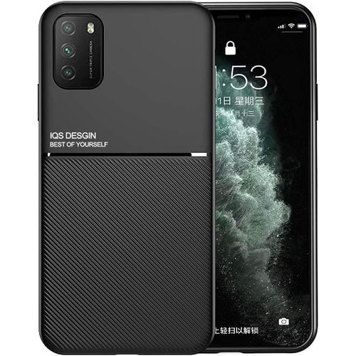 Coque Housse Etui Plaque De Metal Integree Pour Xiaomi Poco M3 - Noir