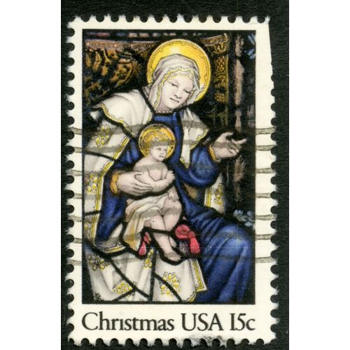Timbre Oblitéré Usa 15c Christmas