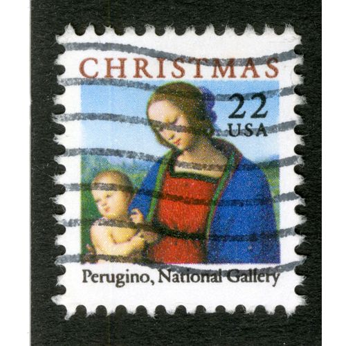 Timbre Oblitéré Usa 22, Christmas, Perugino, National Gallery
