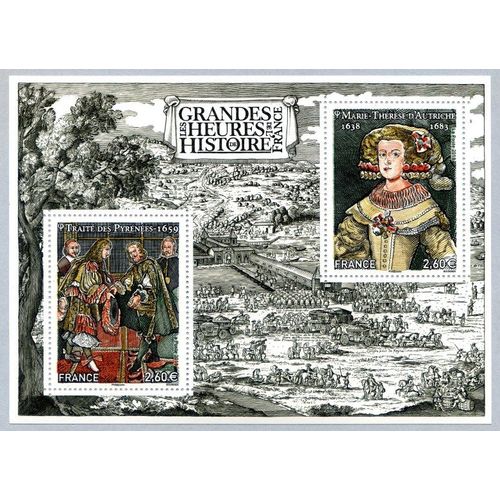 France 2018, Très Beau Bloc Feuillet Neuf** Luxe Yvert 5236, Les Grandes Heures De L'histoire De France, Timbres 5236 Le Traité Des Pyrénées Et 5237 Marie-Thèrèse D'autriche.