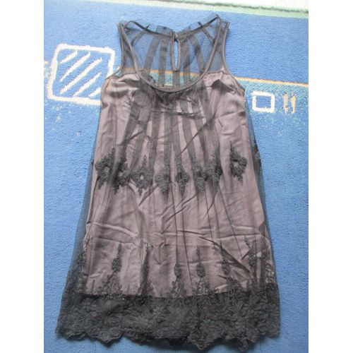Robe De Soirée Grise Dentelle Et Résille Promod Taille 38