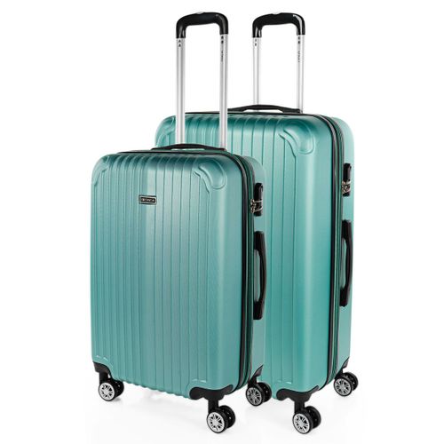 Set De 2 Valises Trolley 55/66/76 Cm En ABS. Rigides, Résistantes Et Légères. Poignée Télescopique. Anses, 4 Roues. Cadenas À Combinaison. Moyenne E Grande. T71516