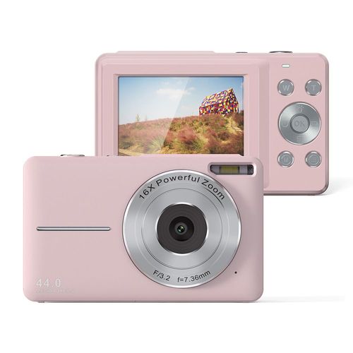 Appareil photo numérique 44MP/1080P/16X zoom numérique/lumière de remplissage Rose