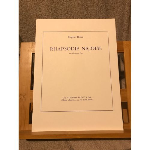 Eugène Bozza Rhapsodie Nicoise Pour Clarinette Et Piano Partition Éditions Leduc
