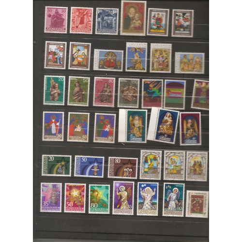 68 Timbres Neufs Noel Liechtenstein 1962