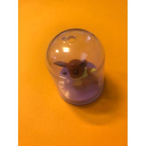 Figurine Evoli Socle Violet Sous Cloche - Pokemon - Nintendo - 2000