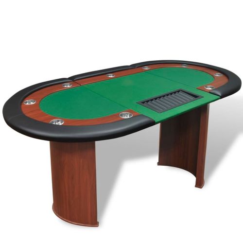 Vidaxl Table De Poker Pour 10 Joueurs Avec Espace De Croupier Vert
