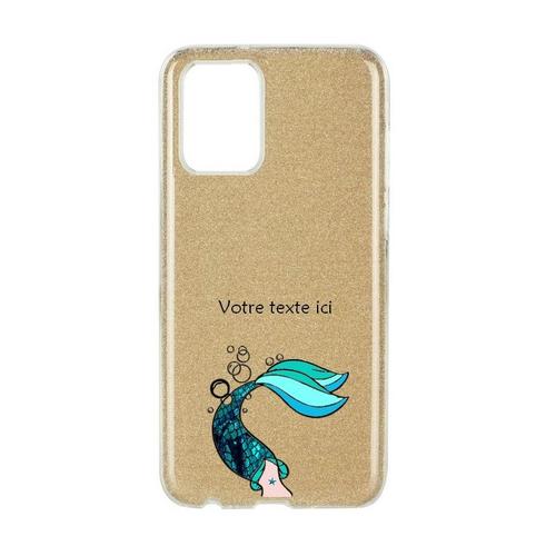 Coque Iphone 12 Pro Max Paillettes Dore Sirene Personnalisee