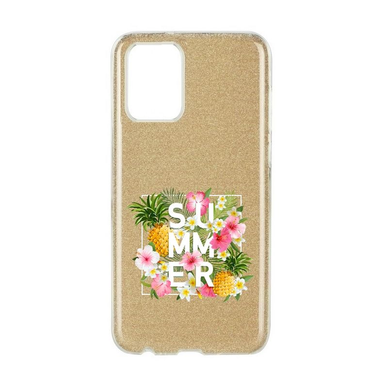 Coque Iphone 12 Pro Max Paillettes Dore Summer Ananas