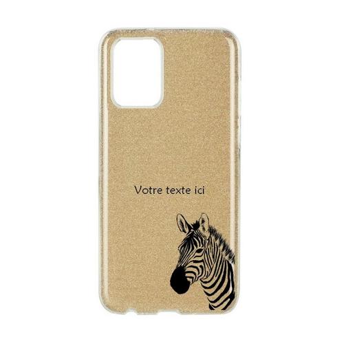 Coque Iphone 12 Pro Max Paillettes Dore Zebre Jungle Personnalisee