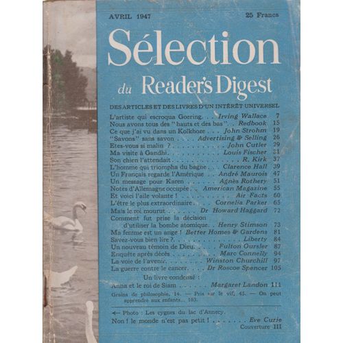 Sélection Du Readers Digest Avril 1947