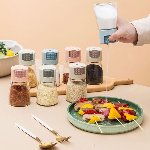 Salière À Pression De 180ml, Bouteille D'assaisonnement Quantitatif, Pour La Cuisson Du Sel, Du Poivre Et Du Sucre, 0.5g