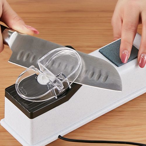 Aiguisoir De Couteaux Électrique Réglable, Pour Couteaux De Cuisine, Outil Aiguisage Des Ciseaux Blanc Moyen Et Fin Lame D'affûtage