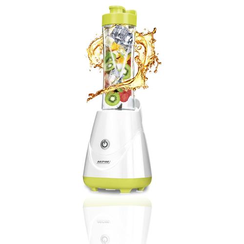 Smoothie Blender, mélangeur personnel avec 2 bouteilles de 600 ml, sans BPA, 250W, Blanc/Vert, MPM, MBL-20