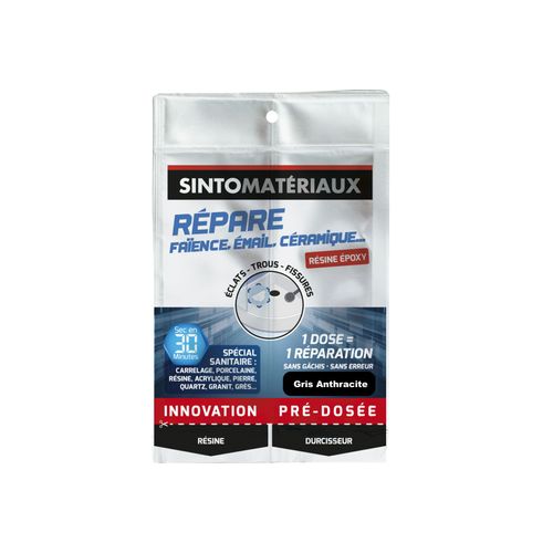 SINTO MATERIAUX REPARE FAIENCE EMAIL CERAMIQUE 3169980327754 BRICOLAGE MAISON ECLATS TROUS FISSURES RESINE EPOXY GRIS ANTHRACITE COMASOUND KARTEL CSK ONLINE