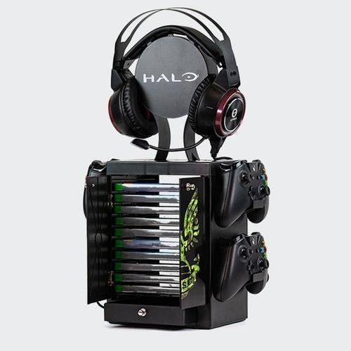 Casier De Rangement Halo Officiel Unsc - Avec Support Jeux Playstation Et Xbox - Support Casque