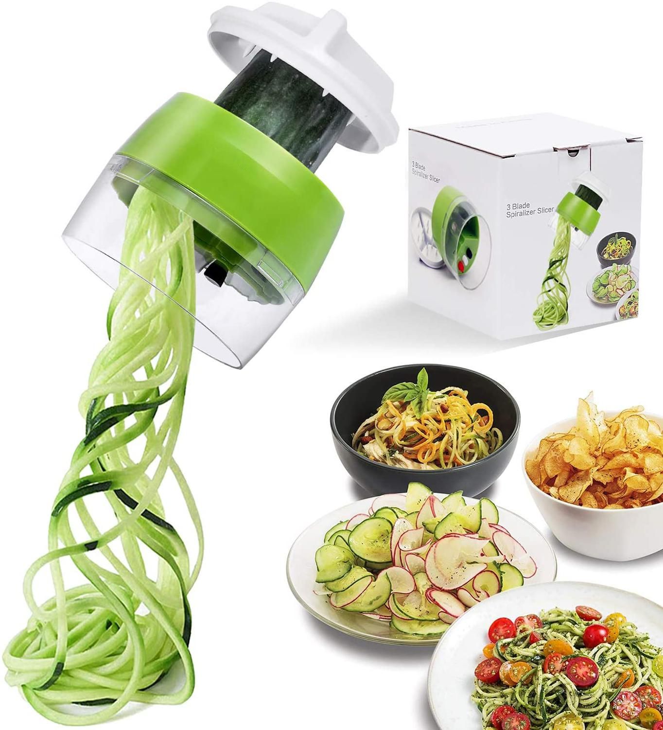 Trancheuse  Fruits Et Lgumes 4 En 1, Spirale Rglable, Rp...