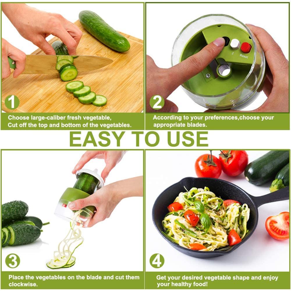 Trancheuse  Fruits Et Lgumes 4 En 1, Spirale Rglable, Rp... - 4