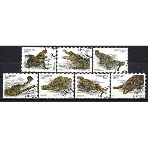 Animaux Crocodiles Tanzanie Série Compléte (176) De 7 Timbres Oblitérés