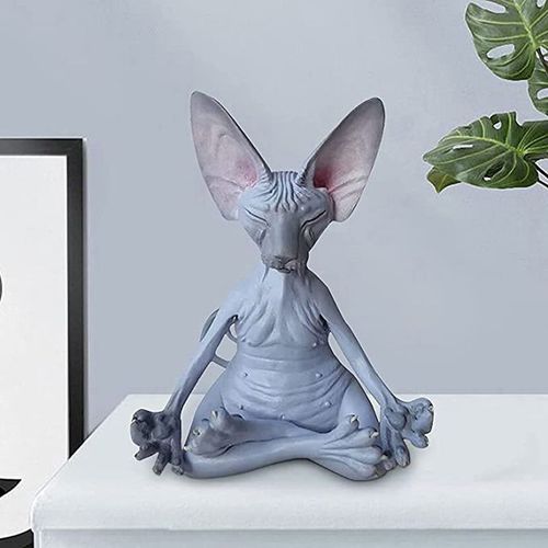 Chat Méditer Figurines De Collection Miniature Décor À La Main Animaux Jouets Décor À La Maison