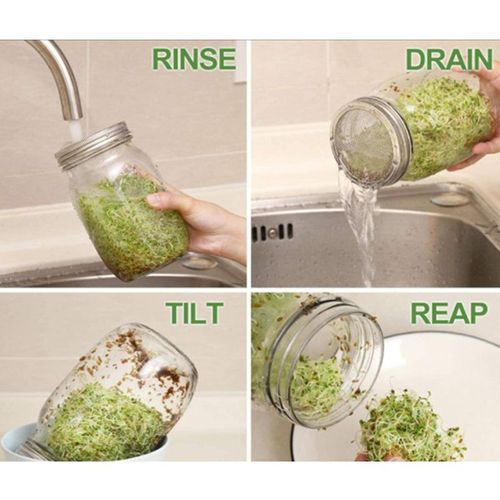 Tamis À Farine En Acier Inoxydable, 2 Pièces/Ensemble, Couvercles De Germination De Jardin, Filtres De Cuisine À Domicile, Multi-Outils, Pour Pot À Large Bouche