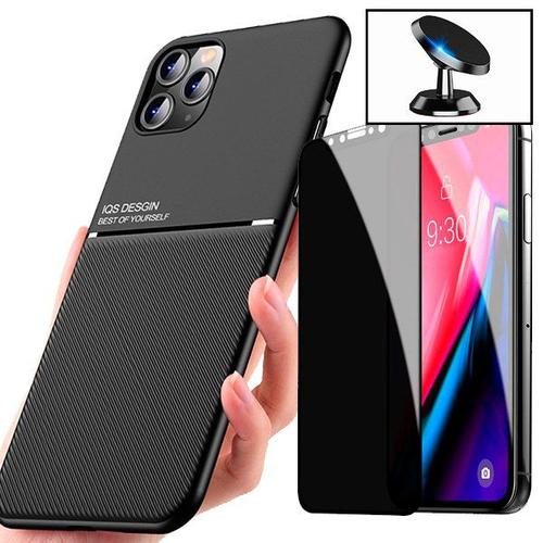 Kit Coque Magnétique Lux + Anti-Spy 5d Full + Support Magnétique Pour Iphone 12 Pro