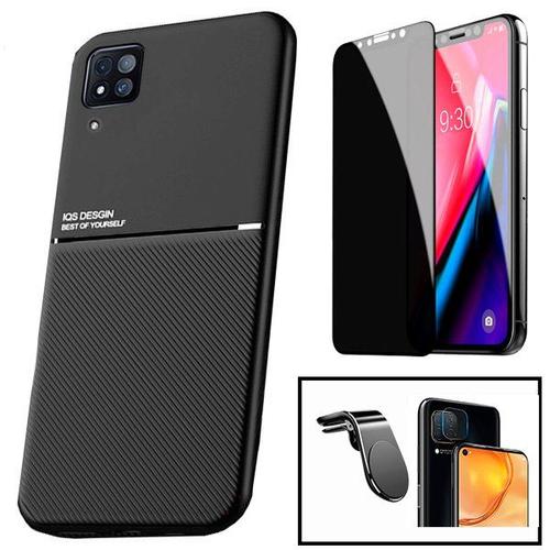 Kit Coque Magnétique Lux + Anti-Spy 5d Full + Film Caméra Arrière + Support Magnétique L Pour Huawei P40 Lite